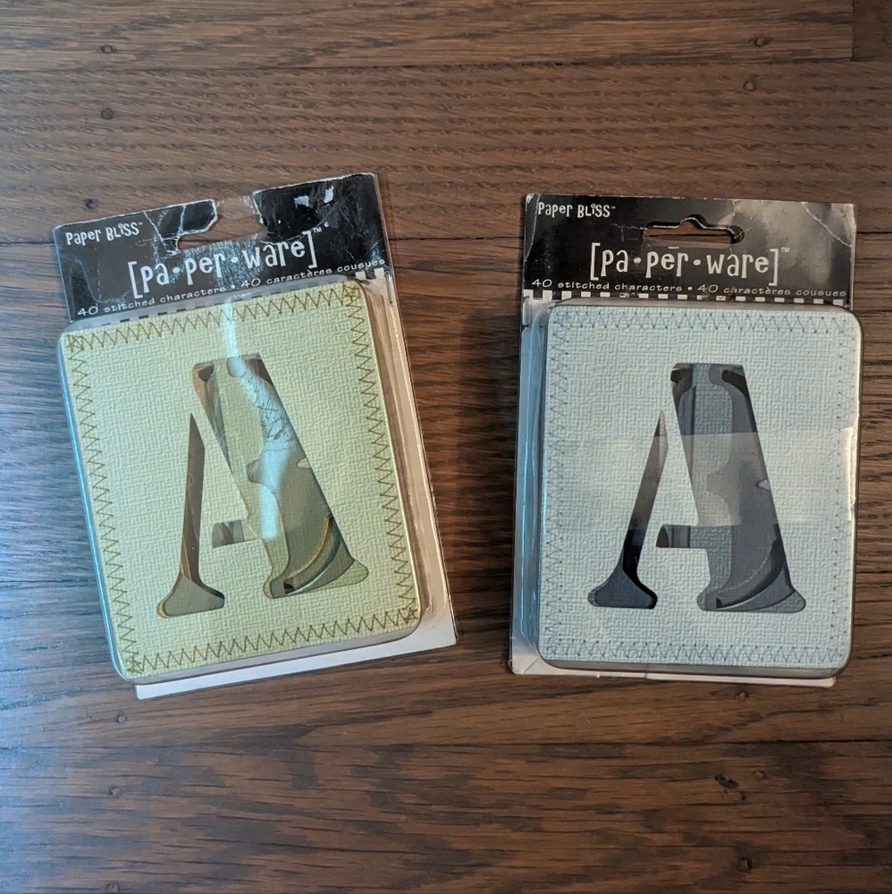 Scrapbooking letters and numbers - 2 sets in blue and green